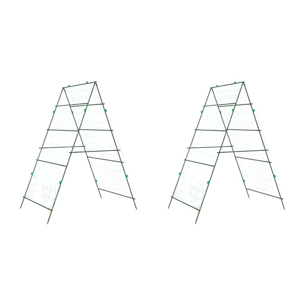 Treillis de jardin pour plantes grimpantes 2 pcs forme a acier