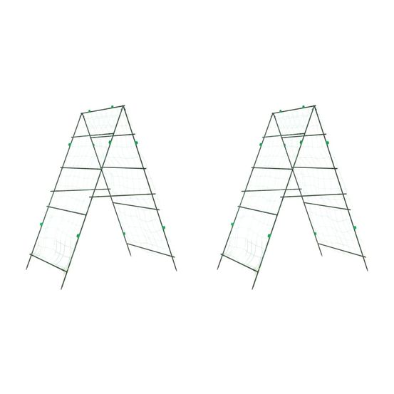 Treillis de jardin pour plantes grimpantes 2 pcs forme a acier