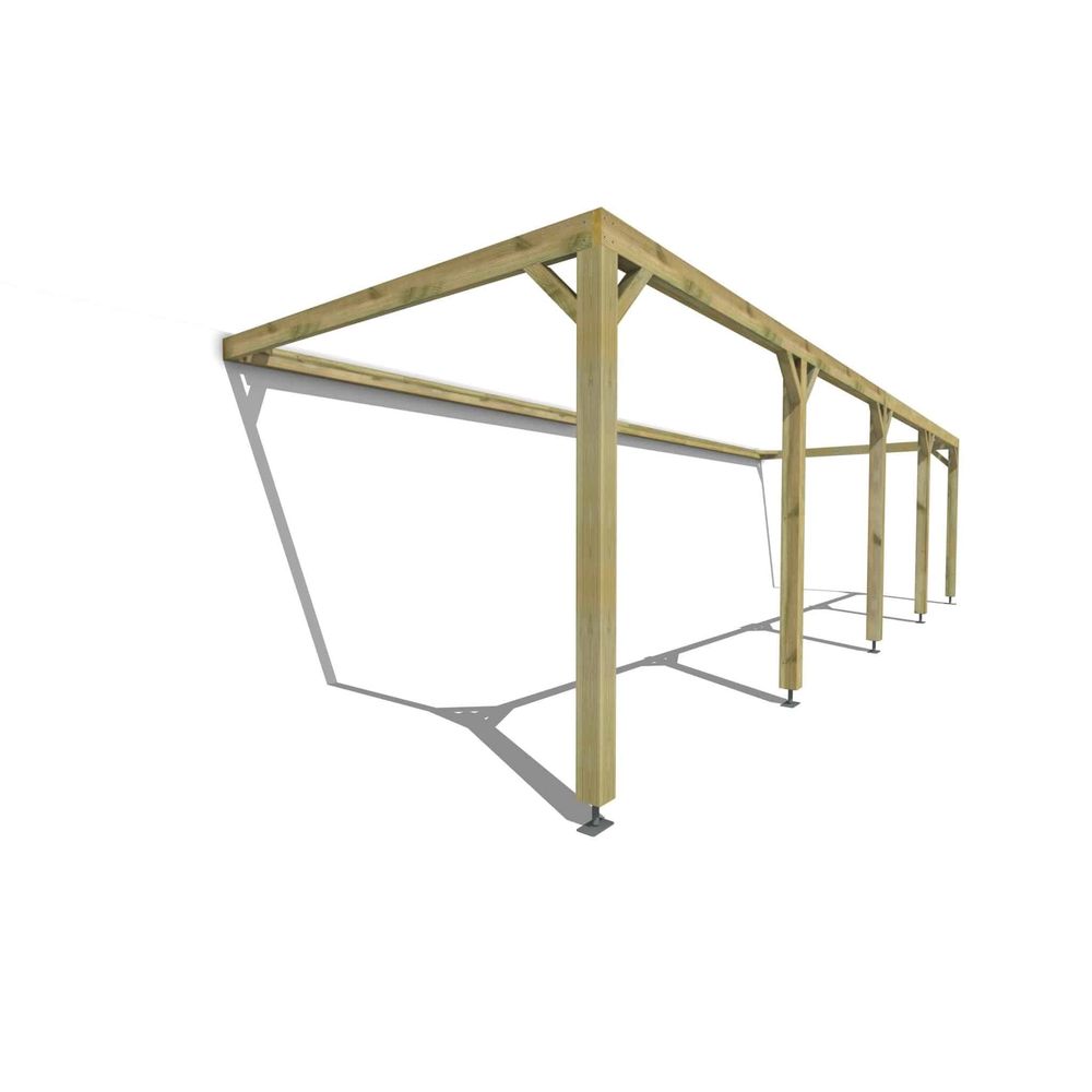 Pergola bois • 10m x 3m • adossée • cadre simple • livraison comprise