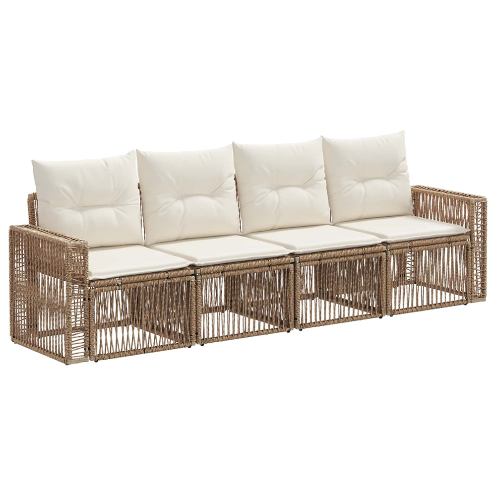 Ensemble de canapé de jardin 4 pcs beige et blanc crème