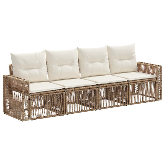 Ensemble de canapé de jardin 4 pcs beige et blanc crème