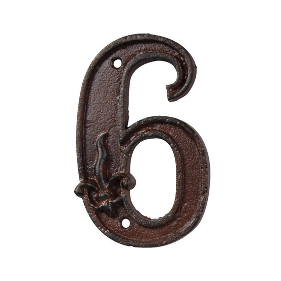 Numéro de maison en fonte chiffre 6