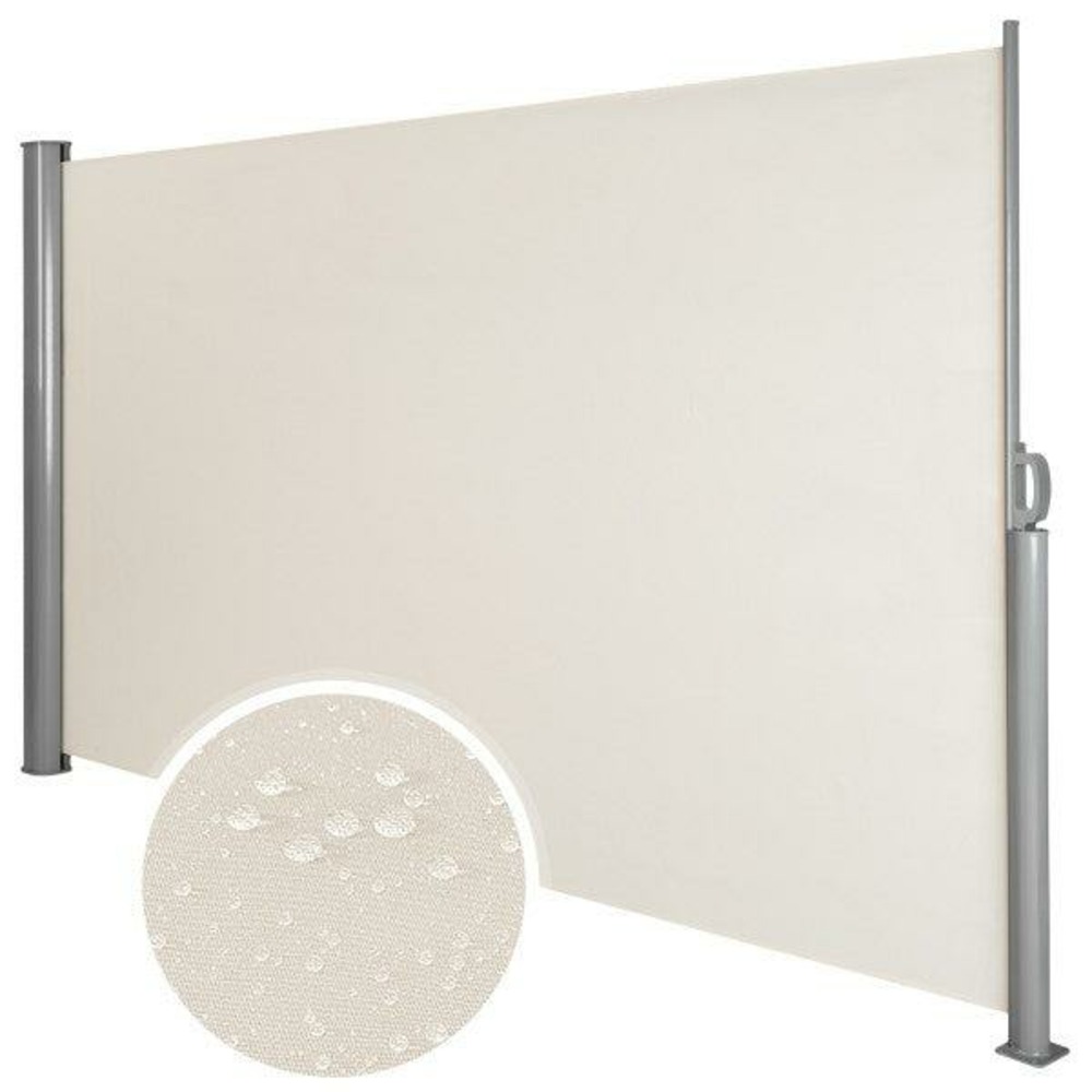 Auvent store latéral brise-vue abri soleil aluminium rétractable 160 x 300 cm beige
