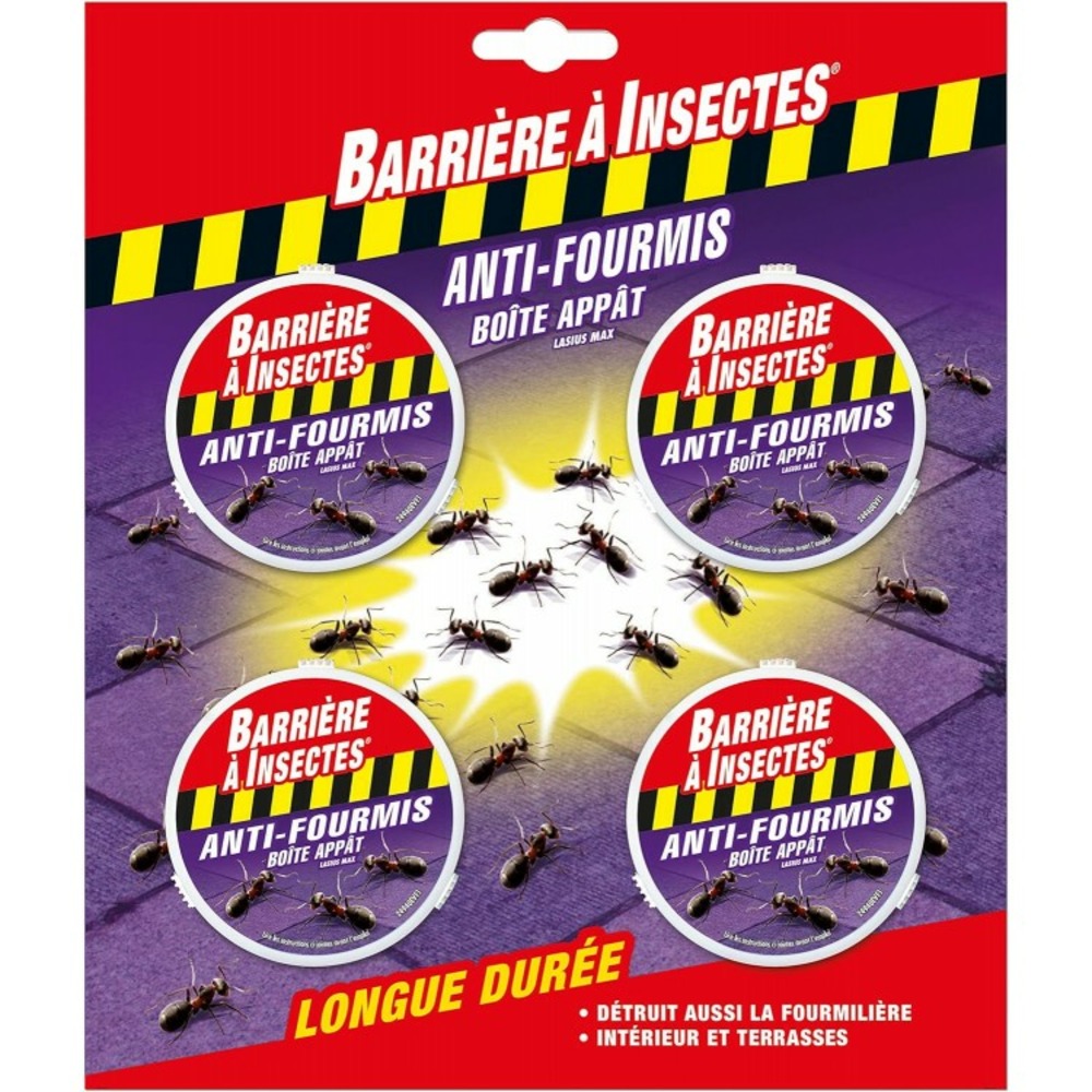 Barriere a insectes boîte à appât anti-fourmis, blister de 4 boîtes, barfob4p