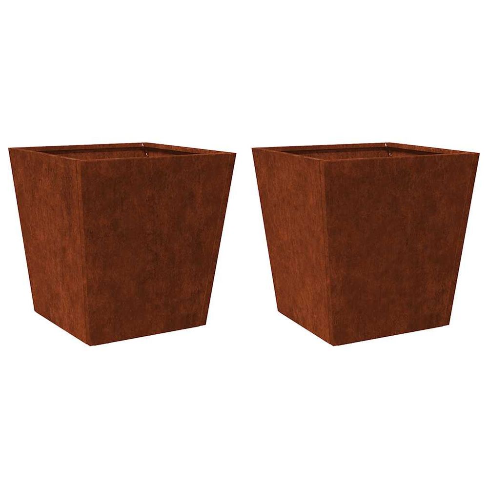 Jardinières 2 pcs 40x40x40 cm acier résistant aux intempéries
