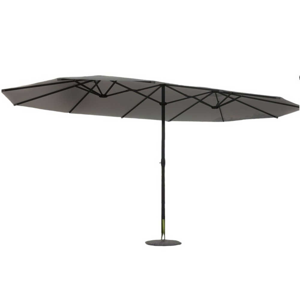 Parasol double gris droit ovale 2,7 x 4,6 m venice