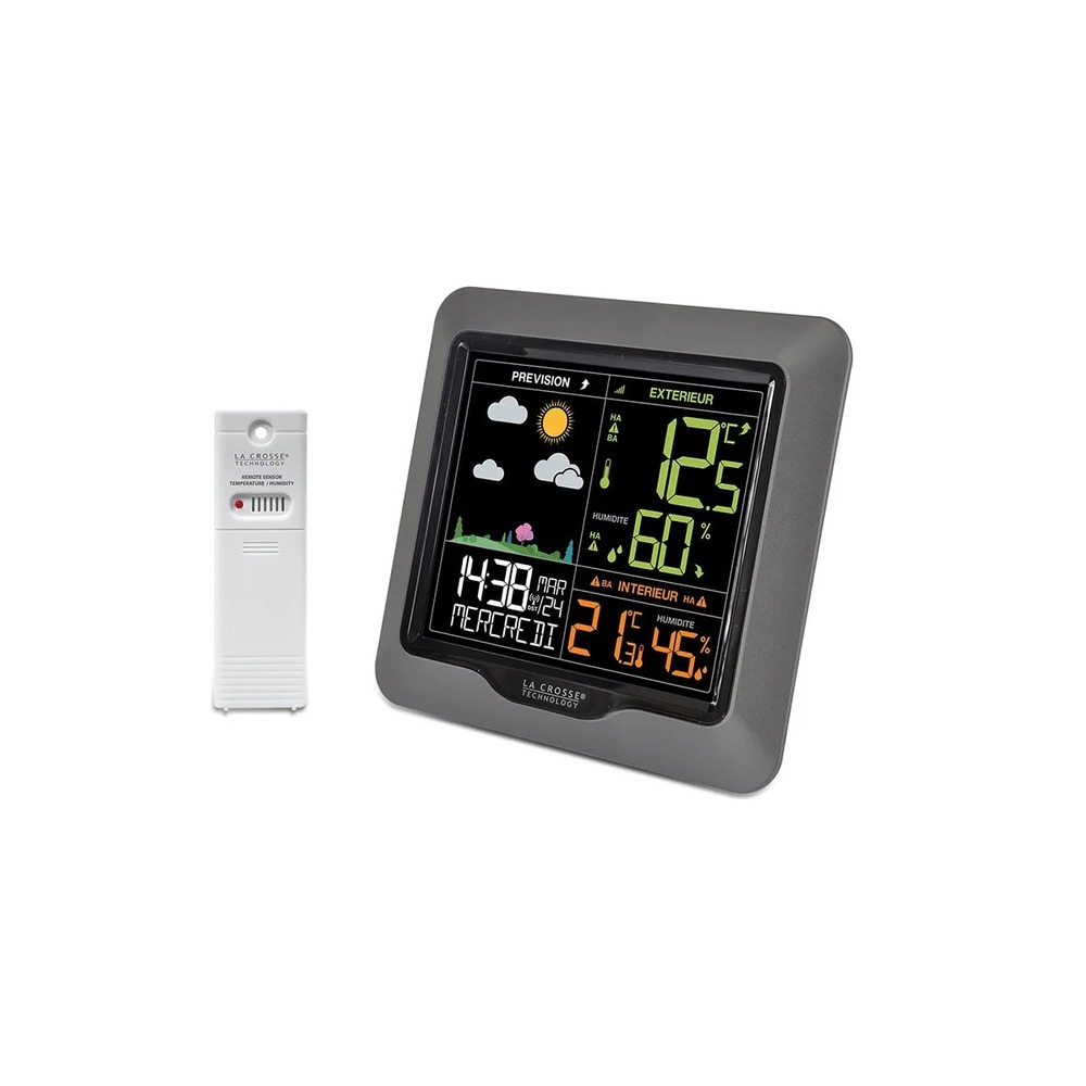 Station météo sans fil avec écran lcd couleur - ws6822-silver