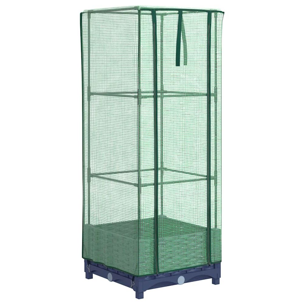 Jardinière d'extérieur surélevée avec housse aspect rotin 40x40x123 cm