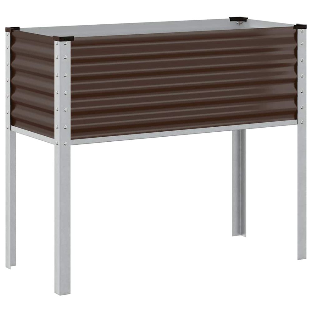 Jardinière marron 100x45x90 cm acier