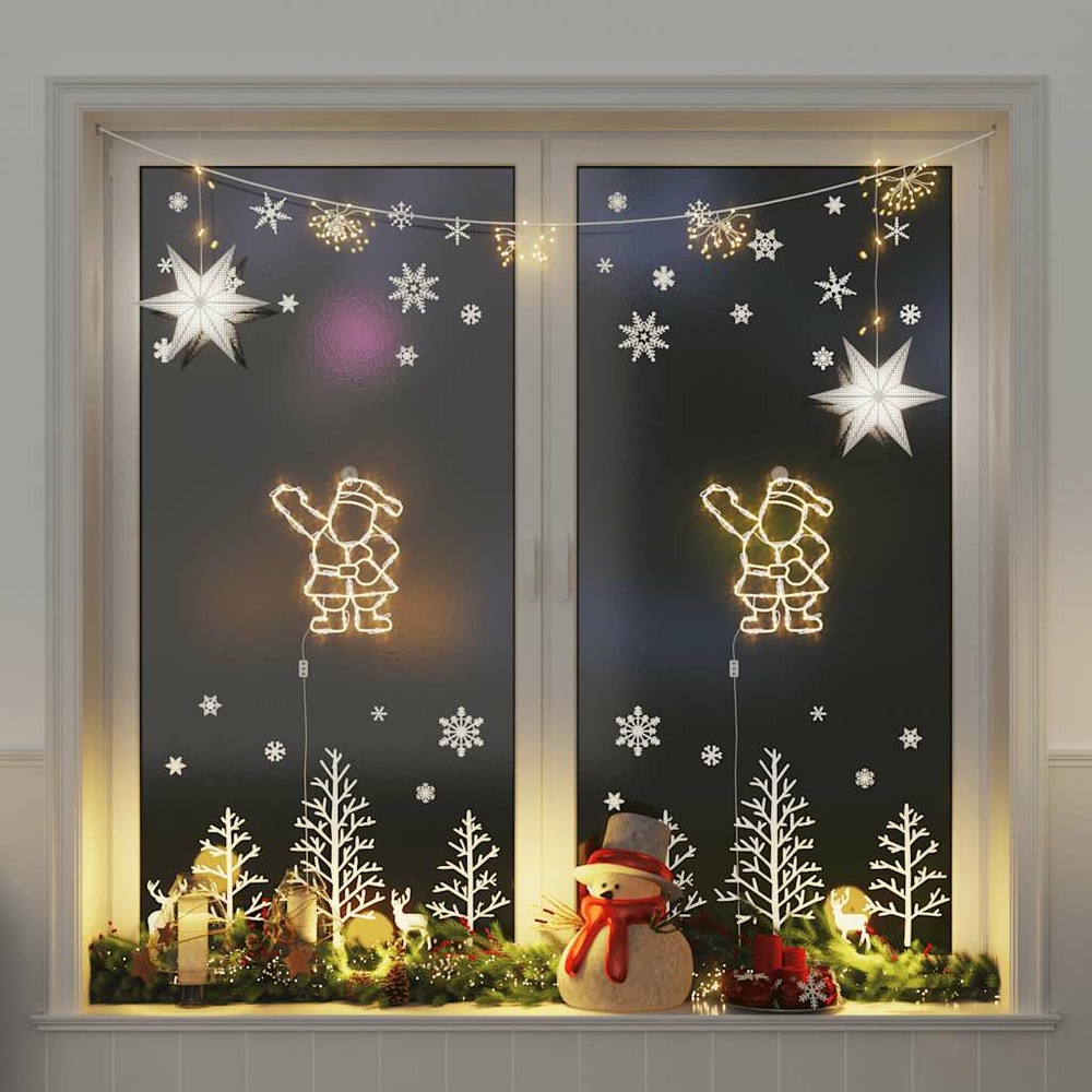 Lumières de noël silhouette du père noël 2 pcs 35 led