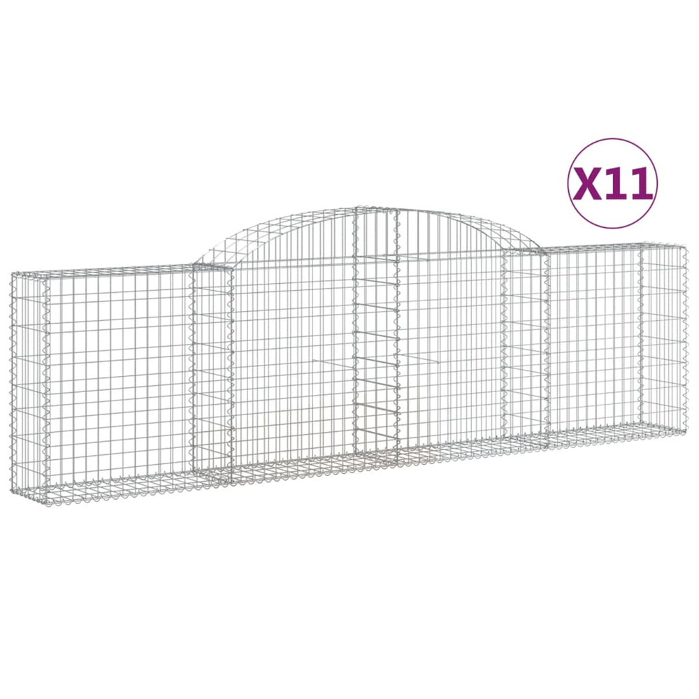 Paniers à gabions arqués 11 pcs 300x30x80/100 cm fer galvanisé