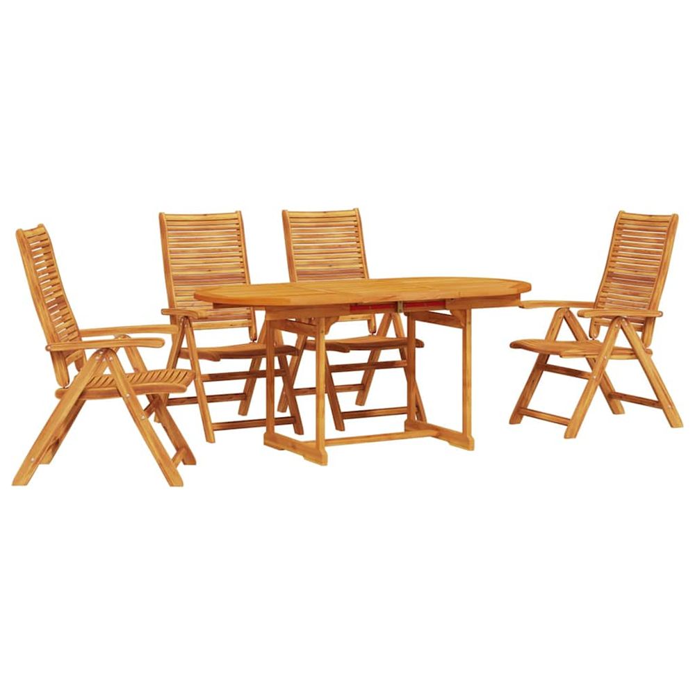 Ensemble de salle à manger pour jardin 5 pc marron