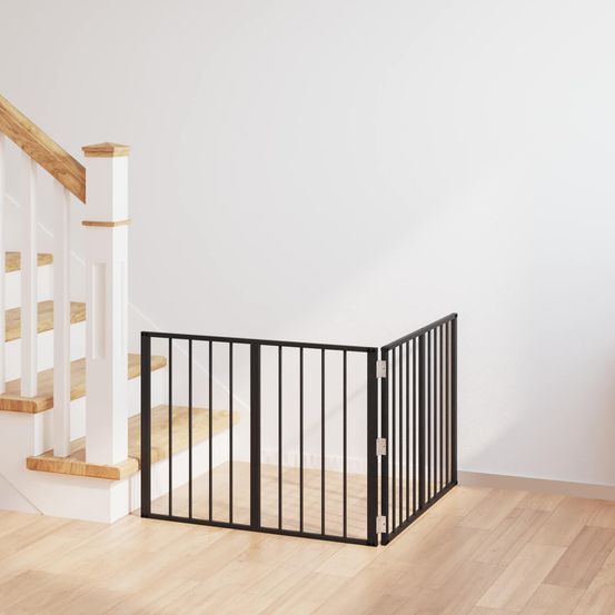 Enclos pour chien acier galvanisé intérieur parc modulable noir 160x60 cm