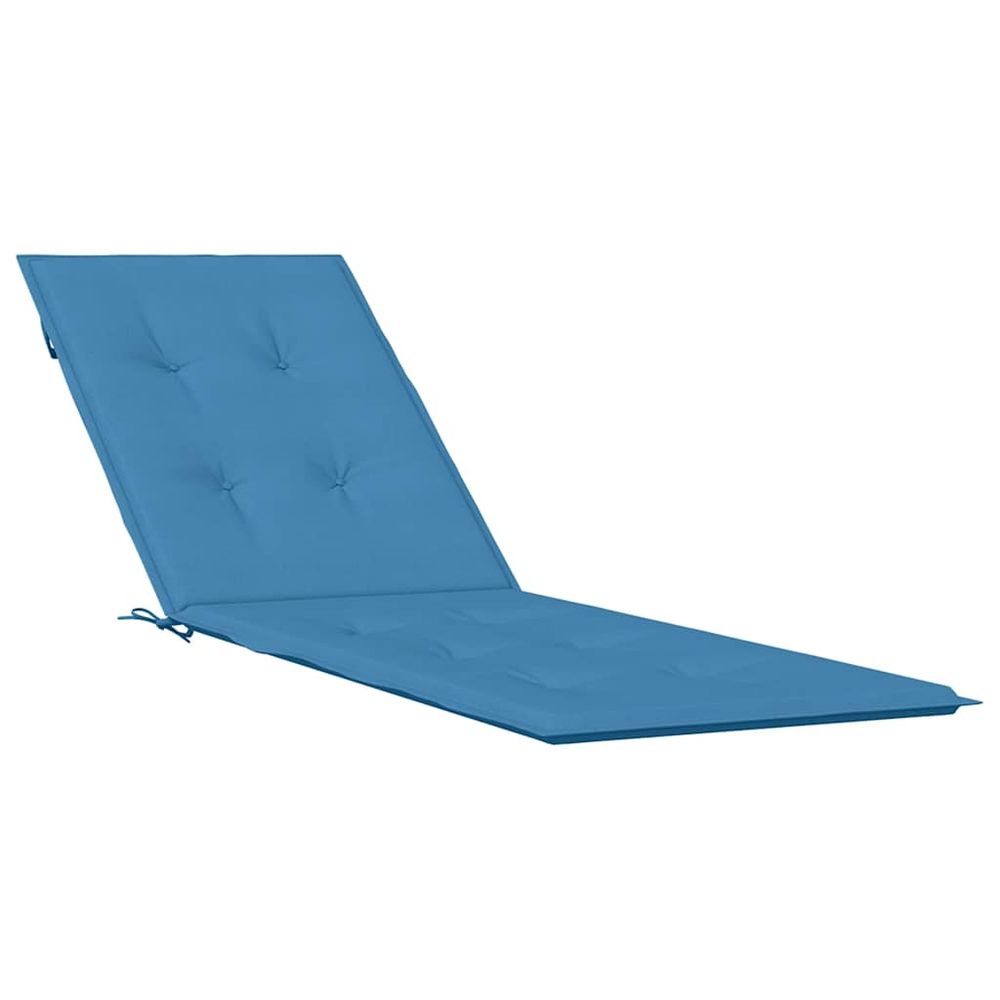 Coussin de chaise longue bleu mélangé (75+105) x 50 x 4 cm tissu