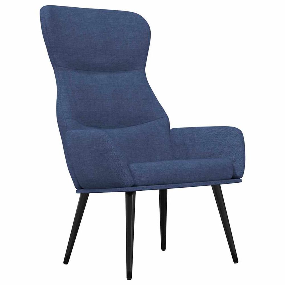 Chaise de relaxation bleu tissu