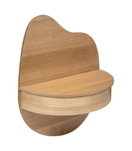 Étagère murale en bois avec rangement à couvercle h 49.5 cm