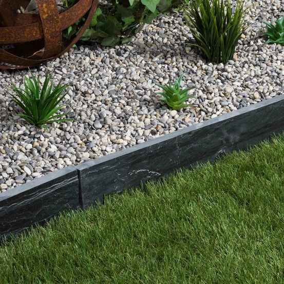 Bordure de jardin ardoise noire 100x10x3 cm (lot de 20 bordures soit 20 mètres) - ro'ma nature