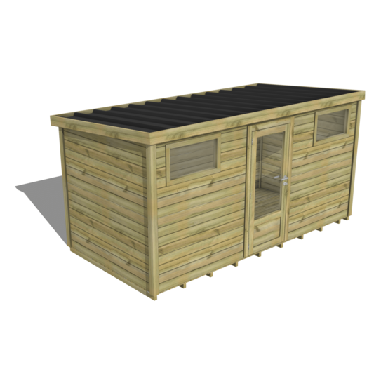 Abri de jardin bois pin traité autoclave 27mm - essentiel - 4,34x2,14m / 9m2 - bac acier - plancher bois