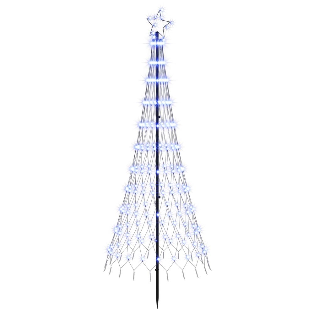 Arbre de noël led 180 cm 230 led bleu fer noir
