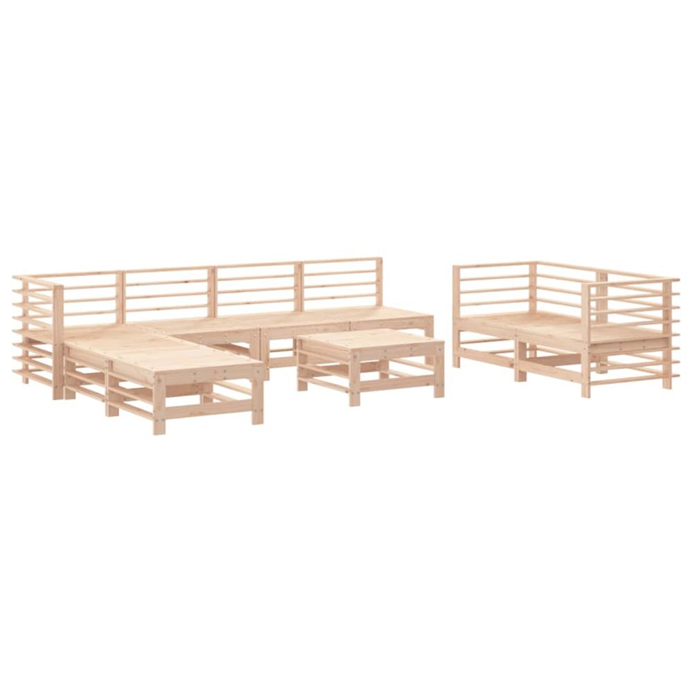 Salon de jardin 9 pcs bois de pin massif