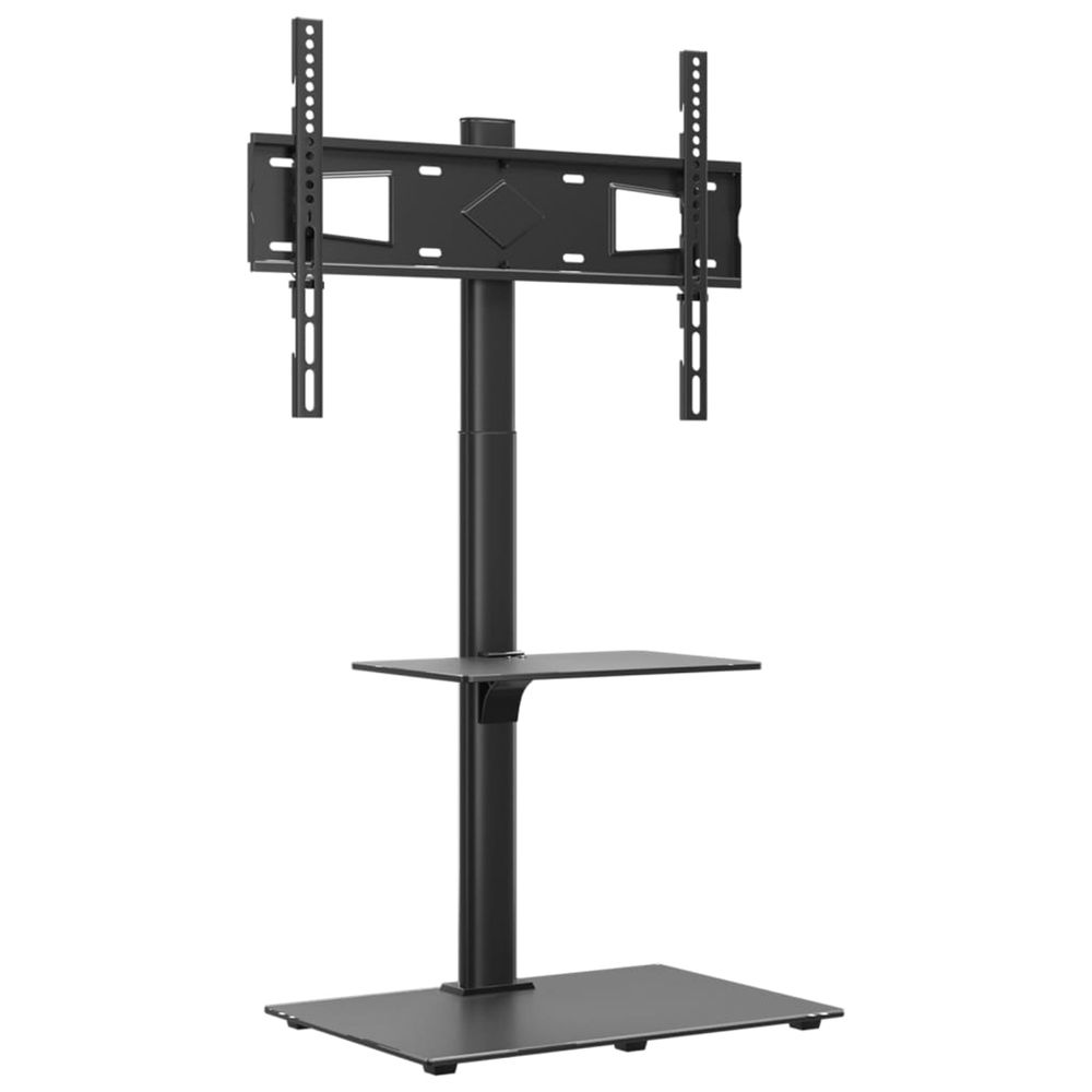 Meuble tv d'angle 2 niveaux pour 32-65 pouces noir