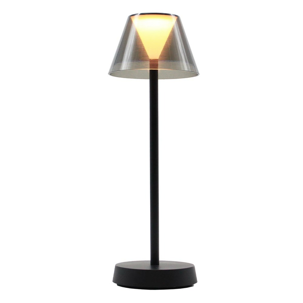 Lampe de table sans fil led beverly noir plastique h34cm