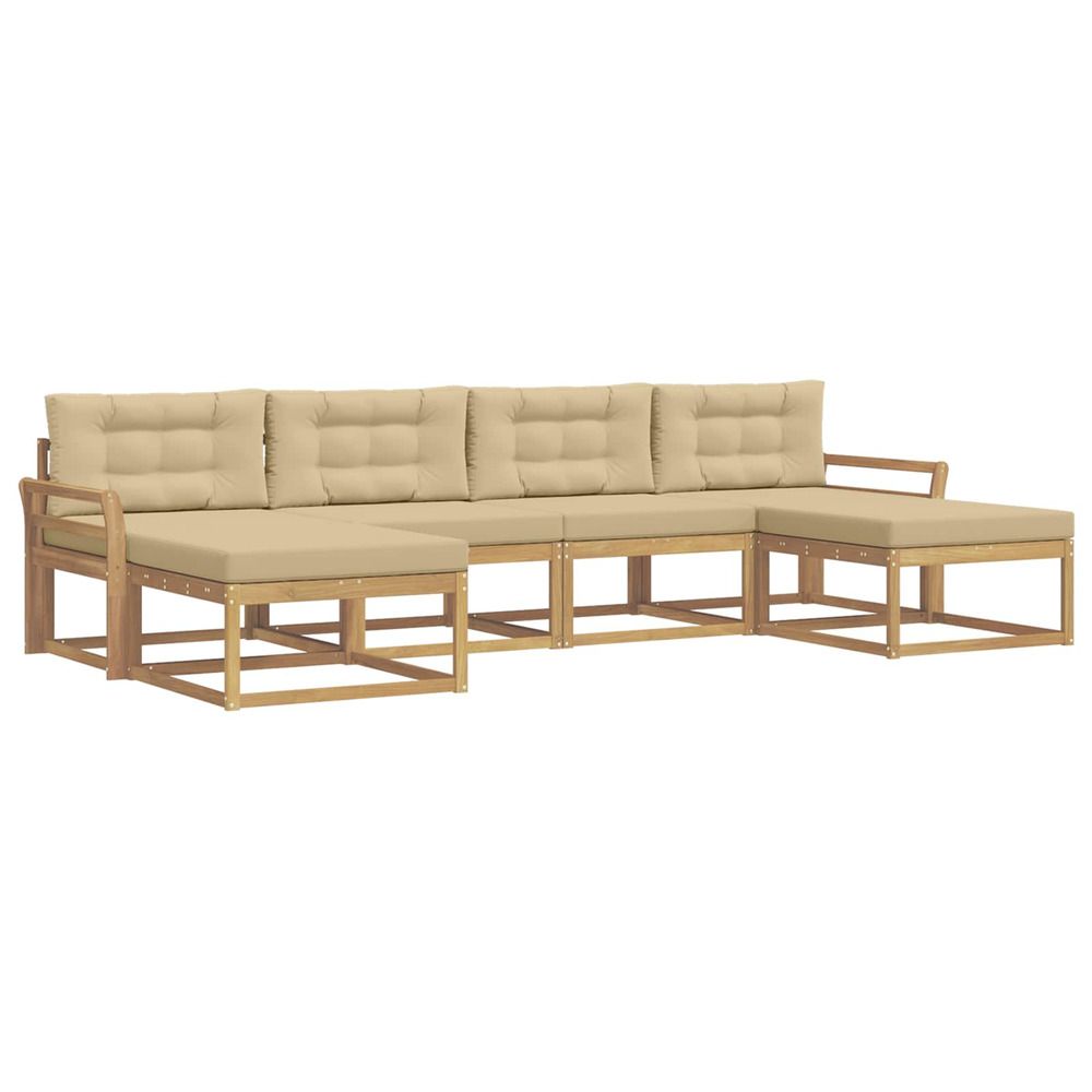 Ensemble de canapés d'extérieur 6 pc blanc et beige
