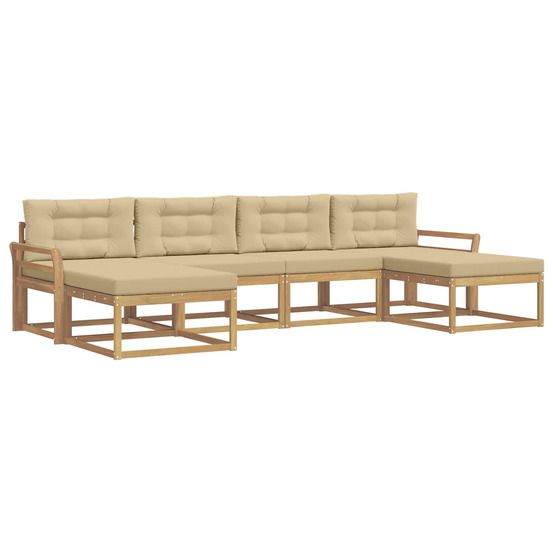 Ensemble de canapés d'extérieur 6 pc blanc et beige
