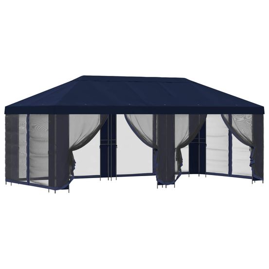 Abri de jardin avec parois 6 x 3 m bleu polyester et acier