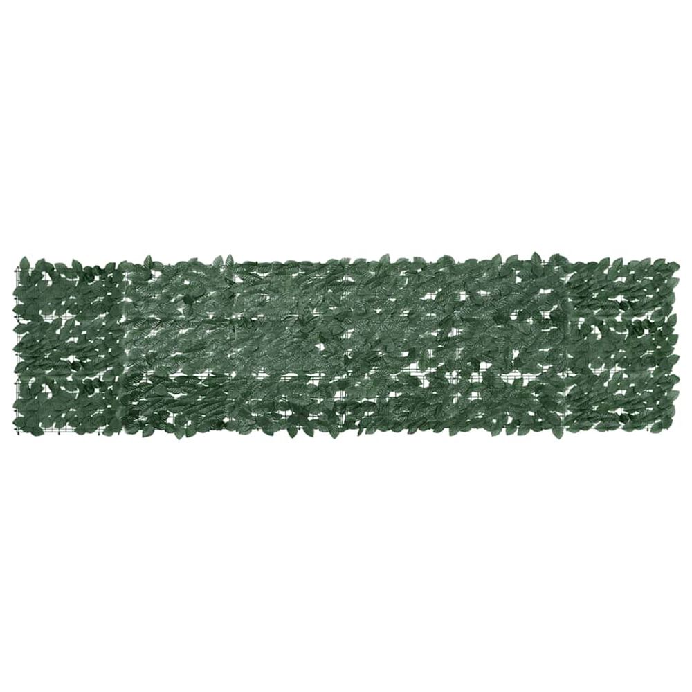 Écran de balcon avec feuilles vert foncé 300x75 cm