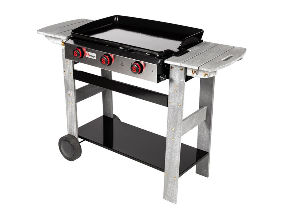 Plancha gaz 3 brûleurs san sebastian - 61 x 38,5 cm - 8 kw