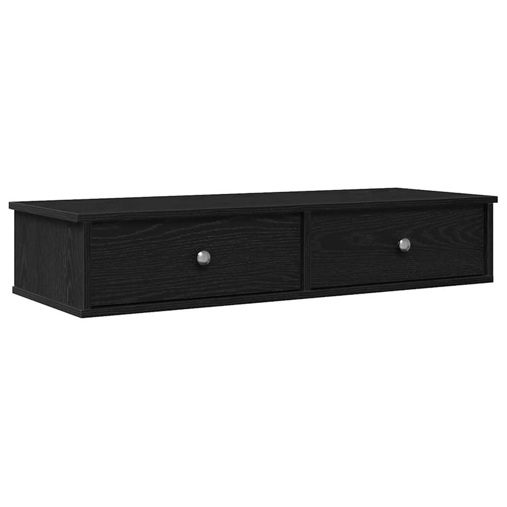 Étagère murale et tiroirs noir 100x37,5x19 cm bois d'ingénierie