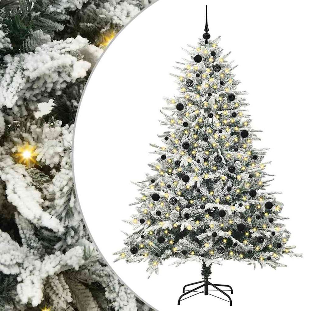 Arbre de noël artificiel pré-éclairé avec ensemble de boules