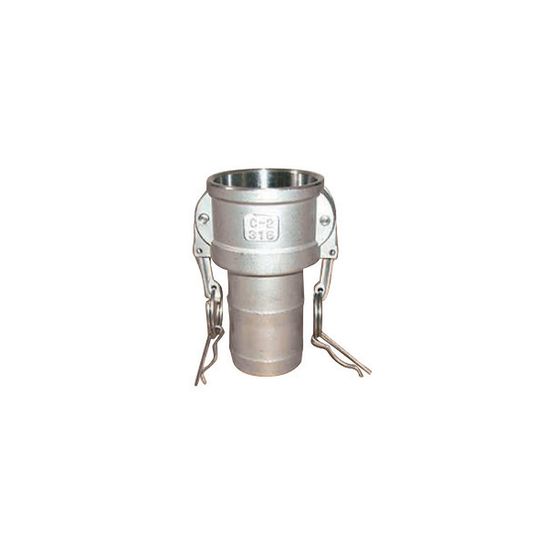 Raccord camlock femelle - embout cannelé en aluminium - type c - ø a: 6'' | ø b: