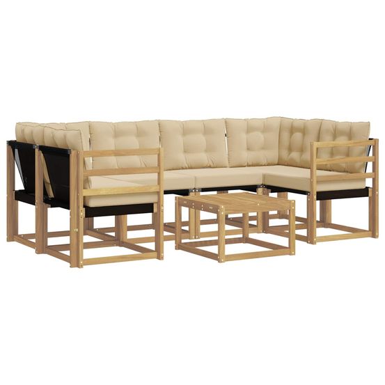 Ensemble de canapés d'extérieur 7 pc blanc et beige