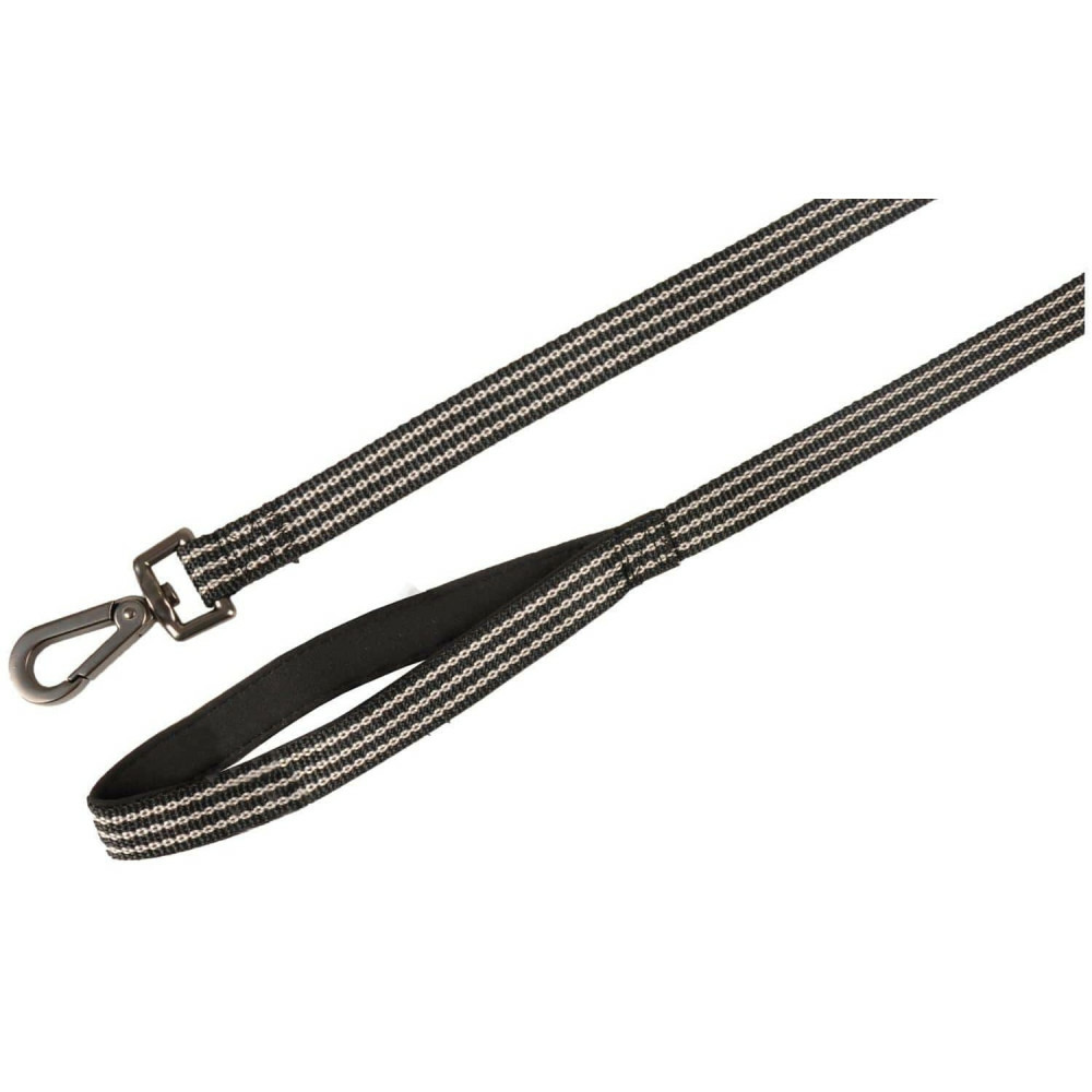 Laisse jannu noir 1 mètre x 25 mm pour chien.