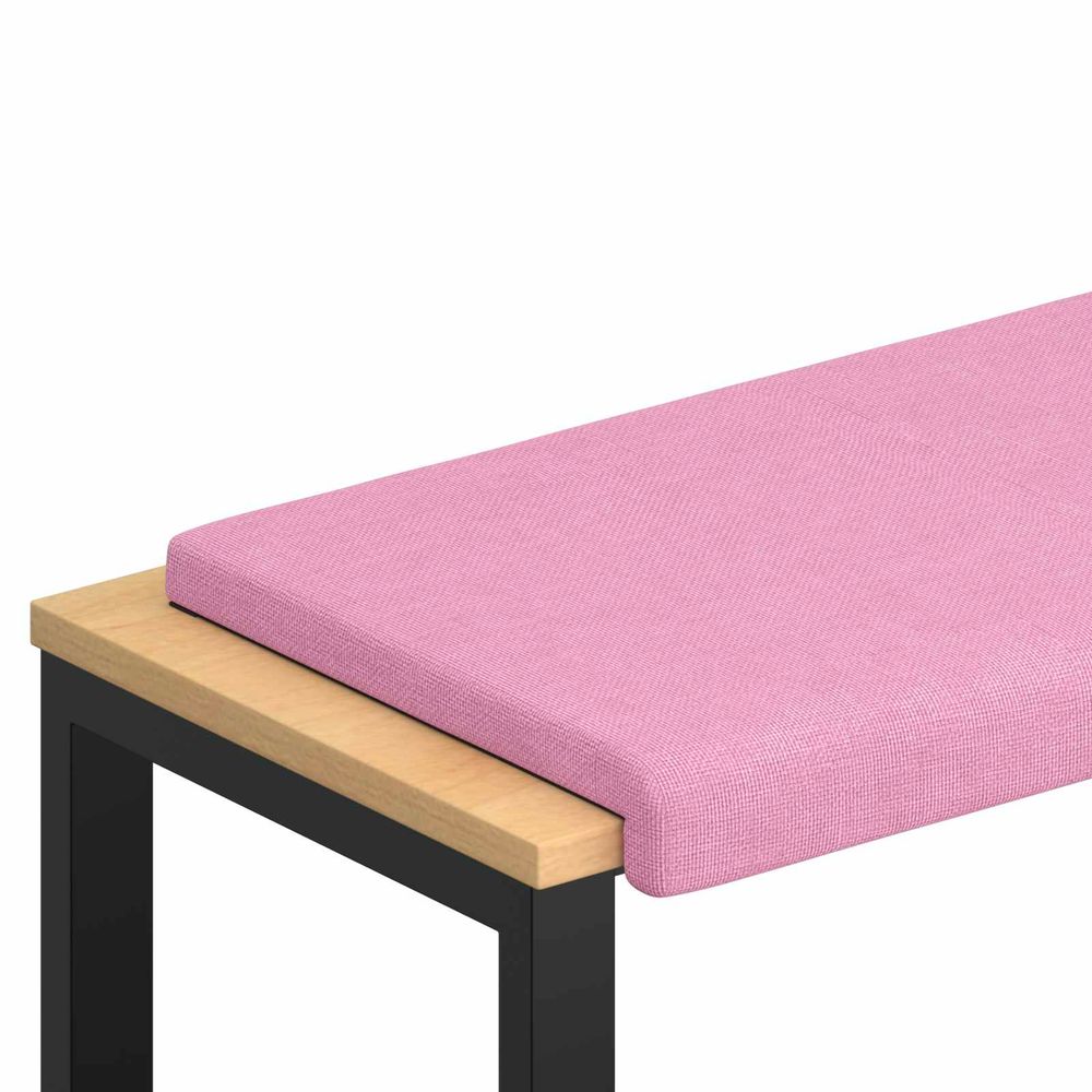 Coussin de banc tissu rose profondeur 35 cm