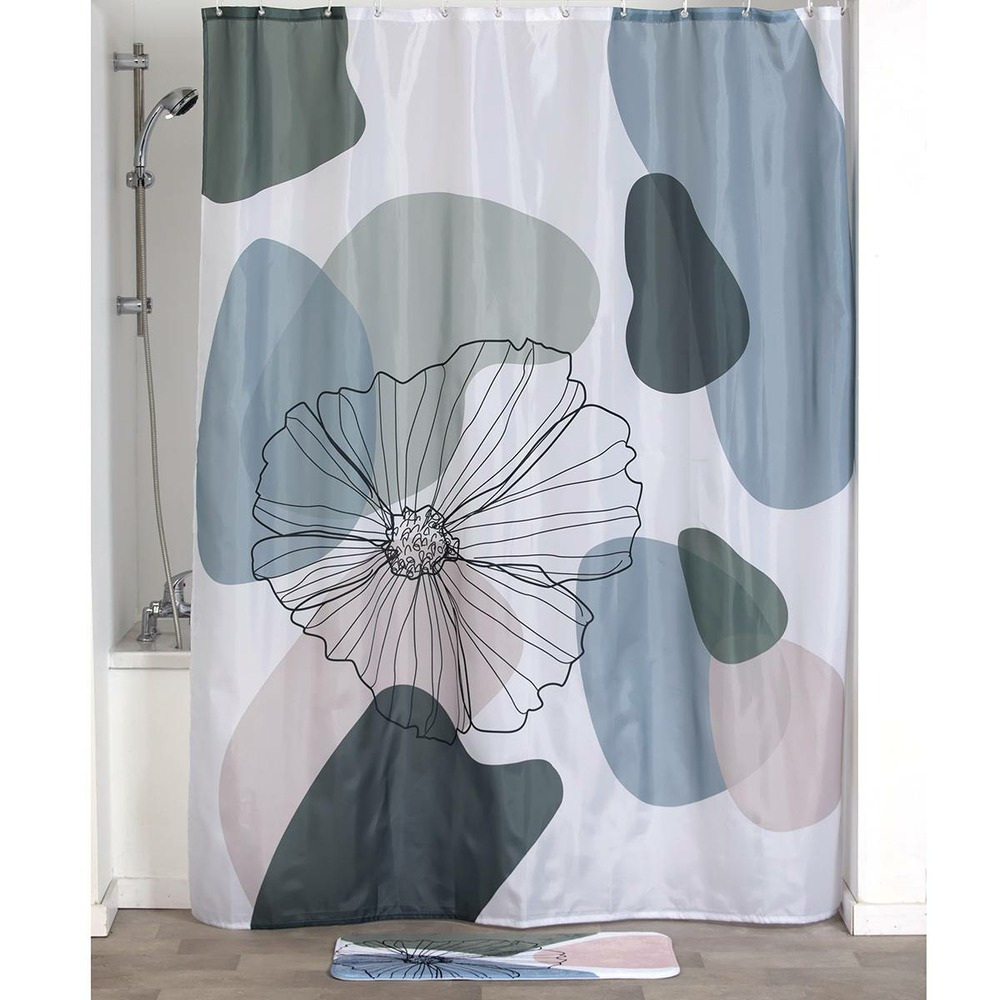 Rideau de douche polyester 180x200 cm - flowers