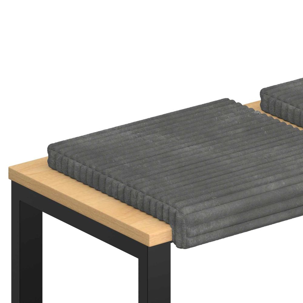 Coussin de banc 4 pc velours côtelé en peluche gris clair