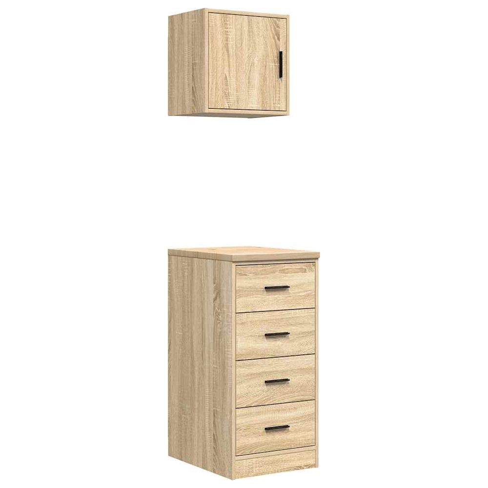 Armoires de garage 2 pcs chêne sonoma bois d'ingénierie