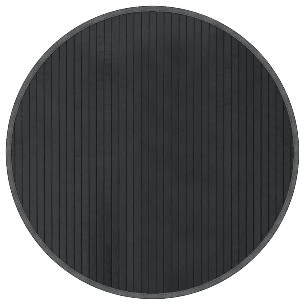 Tapis rond gris 60 cm bambou
