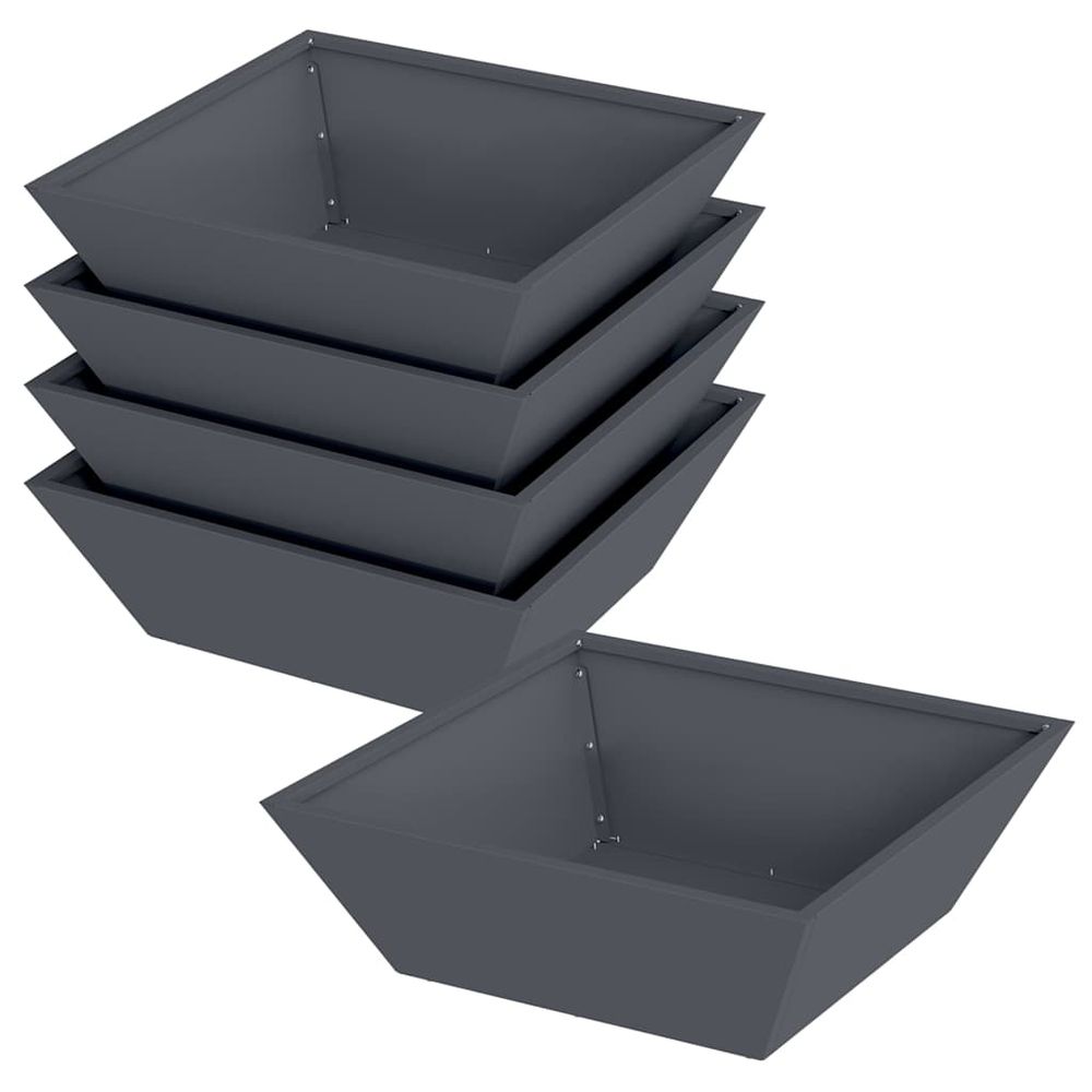 Cache-pot de jardin 5 pc anthracite 50 x 50 x 15 cm