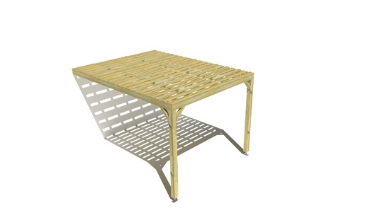 Pergola bois • 3m x 4m • adossée • sens profondeur • platelage bois • livraison comprise