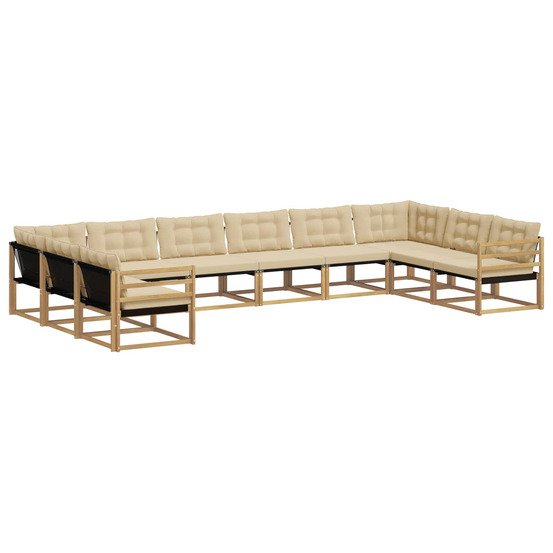 Ensemble de canapés d'extérieur 10 pcs blanc et beige