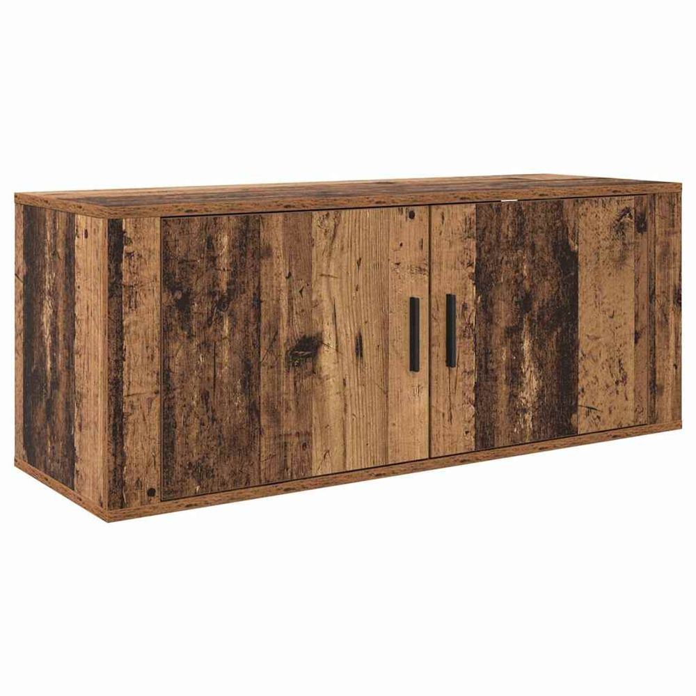 Meuble tv mural 100 x 34,5 x 40 cm bois ancien