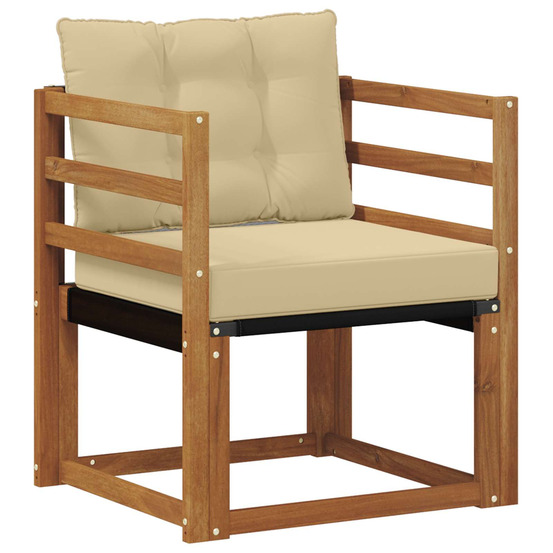 Canapé d’extérieur bois d'acacia massif et textilène naturel