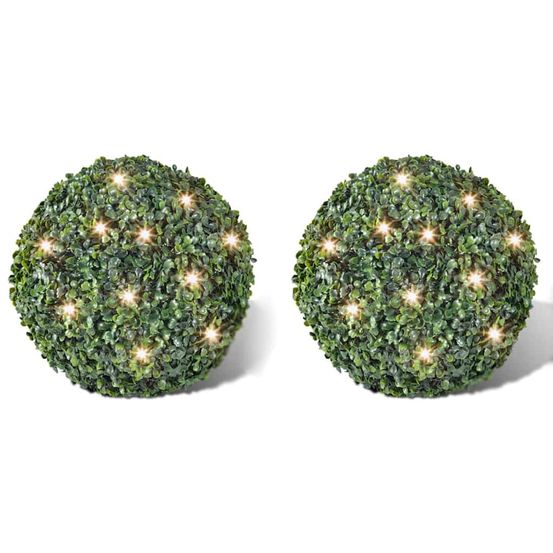 Boule lumineuse solaire 24 LED 35cm x2