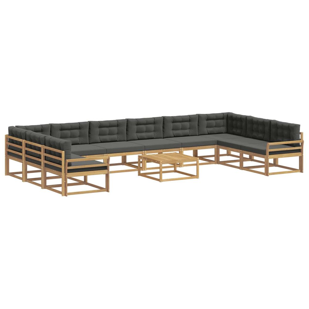 Ensemble de canapés d'extérieur 11 pc blanc et anthracite