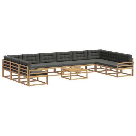 Ensemble de canapés d'extérieur 11 pc blanc et anthracite