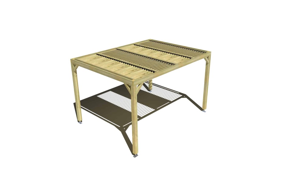 Pergola bois • 4m x 3m • indépendante • sens profondeur • lames orientables bioclimatiques incluses • livraison comprise